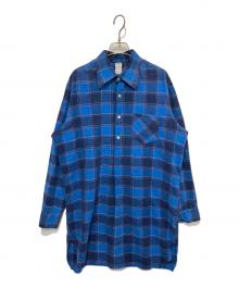 Used/Vintage（ユーズド ヴィンテージ）の古着「ヴィンテージ プルオーバーロングシャツ」｜ブルー