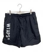 WTAPSダブルタップス）の古着「ロゴプリント ナイロンツイルショートパンツ」｜ブラック