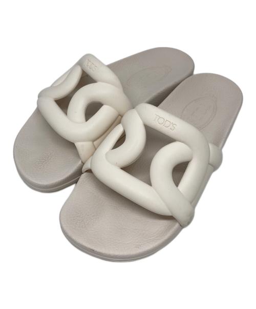 TOD'S（トッズ）TOD'S (トッズ) ラバースライド サンダル アイボリー サイズ:38の古着・服飾アイテム