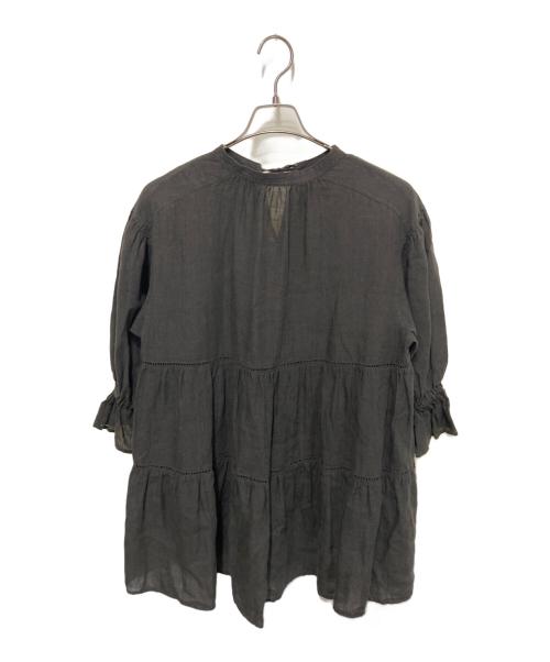 23区（ニジュウサンク）23区 (ニジュウサンク) LIBECO (リベコ) リネン ティアード チュニック ブラウス オリーブ サイズ:38 未使用品の古着・服飾アイテム