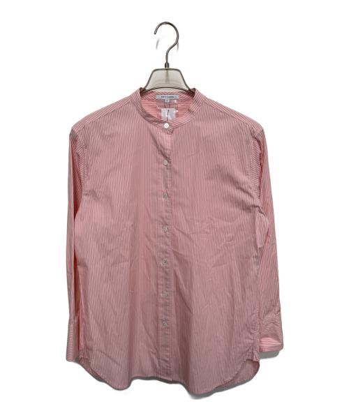 23区（ニジュウサンク）23区 (ニジュウサンク) CANCLINI バンドカラー シャツ ピンク サイズ:38の古着・服飾アイテム