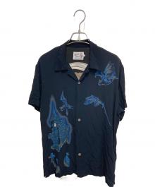 Hysteric Glamour（ヒステリックグラマー）の古着「GRIM REAPER オープンカラーシャツ」｜ブラック