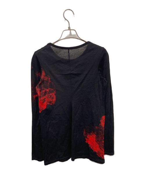 YOHJI YAMAMOTO（ヨウジヤマモト）YOHJI YAMAMOTO (ヨウジヤマモト) グラフィックデザインカットソー ブラック×レッド サイズ:2の古着・服飾アイテム