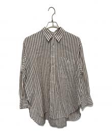 Spick and Span（スピックアンドスパン）の古着「コットンリネンルーズシャツ」｜ホワイト×ブラウン