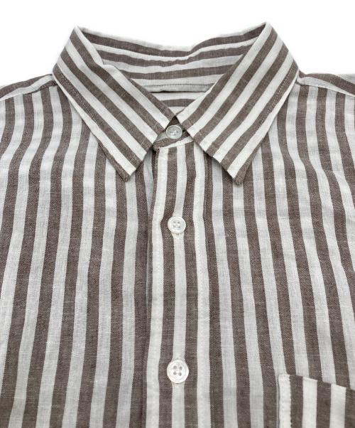 Spick and Span（スピックアンドスパン）Spick and Span (スピックアンドスパン) コットンリネンルーズシャツ ホワイト×ブラウン サイズ:表記なしの古着・服飾アイテム