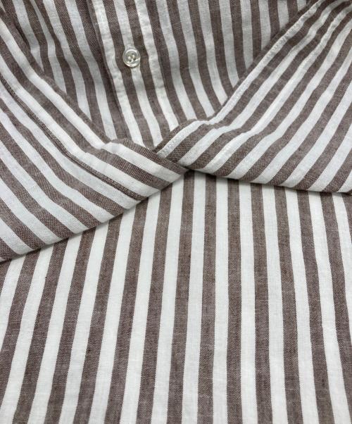Spick and Span（スピックアンドスパン）Spick and Span (スピックアンドスパン) コットンリネンルーズシャツ ホワイト×ブラウン サイズ:表記なしの古着・服飾アイテム