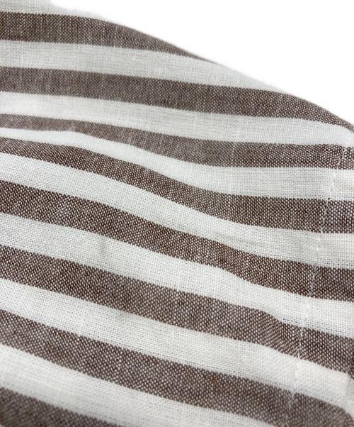 Spick and Span（スピックアンドスパン）Spick and Span (スピックアンドスパン) コットンリネンルーズシャツ ホワイト×ブラウン サイズ:表記なしの古着・服飾アイテム