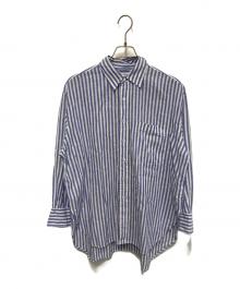 Spick and Span（スピック＆スパン）の古着「コットンリネンルーズシャツ」｜ブルー×ホワイト