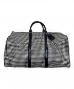 RALPH LAURENラルフローレン）の古着「千鳥格子柄2WAYボストンバッグ」｜ブラック×ホワイト