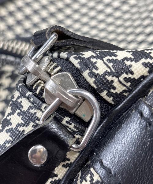 RALPH LAUREN（ラルフローレン）RALPH LAUREN (ラルフローレン) 千鳥格子柄2WAYボストンバッグ ブラック×ホワイトの古着・服飾アイテム