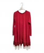 LANVIN en Bleuランバンオンブルー）の古着「Aラインニットワンピース」｜レッド