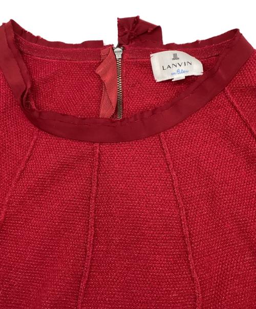 LANVIN en Bleu（ランバンオンブルー）LANVIN en Bleu (ランバンオンブルー) Aラインニットワンピース レッド サイズ:38の古着・服飾アイテム