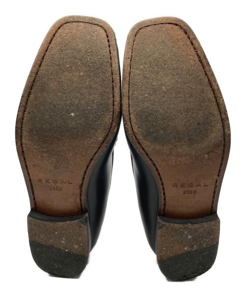 REGAL（リーガル）REGAL (リーガル) 編み込みロングノーズレザーローファー ブラック サイズ:25の古着・服飾アイテム