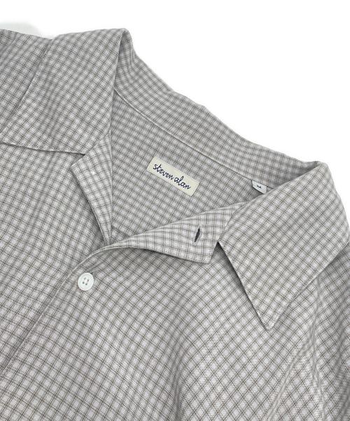 STEVEN ALAN（スティーブンアラン）STEVEN ALAN (スティーブンアラン) VOIL/CHECK CAMP COLLAR SHIRT-WIDE/シャツ グレー サイズ:Ｍの古着・服飾アイテム
