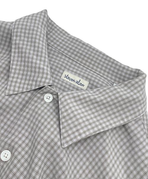 STEVEN ALAN（スティーブンアラン）STEVEN ALAN (スティーブンアラン) VOIL/CHECK CAMP COLLAR SHIRT-WIDE/シャツ グレー サイズ:Ｍの古着・服飾アイテム