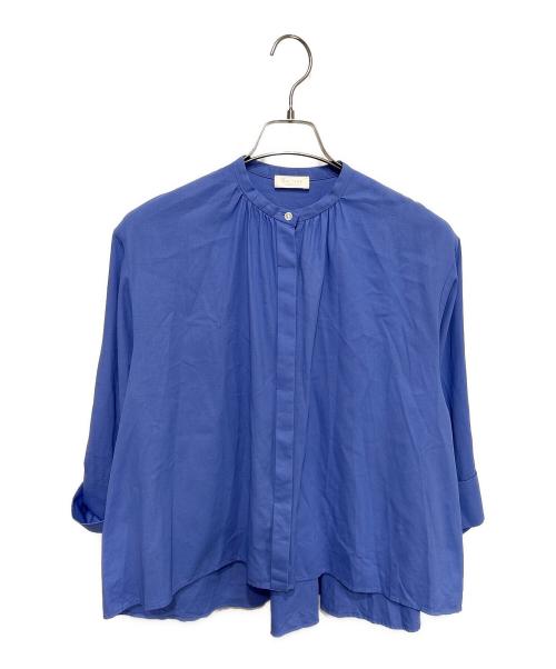 BALLSEY（ボールジィ）BALLSEY (ボールジィ) クリスタルコットン ハーフスリーブブラウス ブルー サイズ:36の古着・服飾アイテム