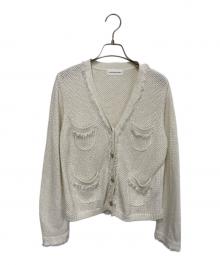 La boutique BonBon（ラブティックボンボン）の古着「綿麻ラメバスケットニットカーディガン」｜アイボリー