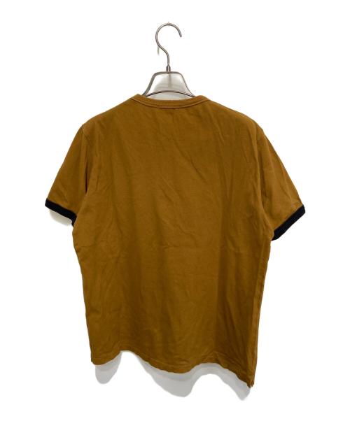 FRED PERRY（フレッドペリー）FRED PERRY (フレッドペリー) 別注 ワンポイントロゴ刺繍 鹿の子Tシャツ ブラウン サイズ:Ｍの古着・服飾アイテム