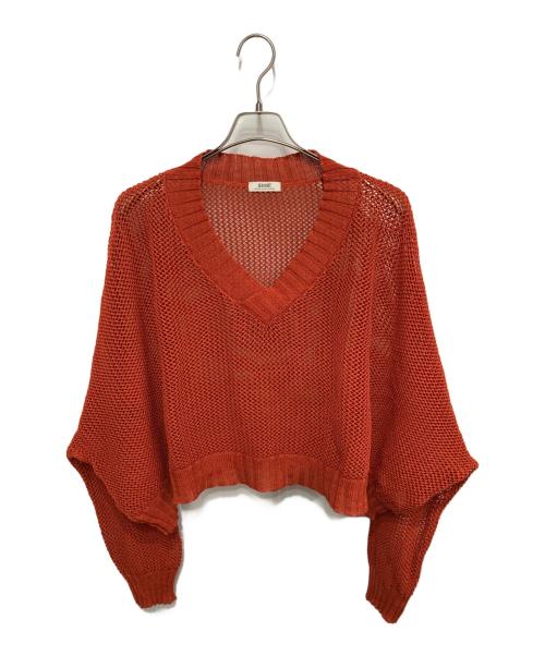 LESAGE（レサージュ）LESAGE (レサージュ) メッシュワイドVネックプルオーバー オレンジ サイズ:FREEの古着・服飾アイテム