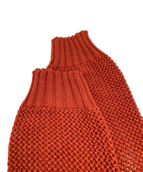 LESAGE（レサージュ）LESAGE (レサージュ) メッシュワイドVネックプルオーバー オレンジ サイズ:FREEの古着・服飾アイテム