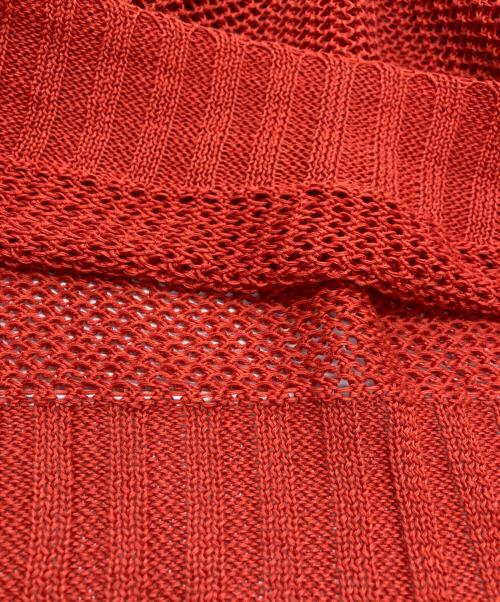 LESAGE（レサージュ）LESAGE (レサージュ) メッシュワイドVネックプルオーバー オレンジ サイズ:FREEの古着・服飾アイテム