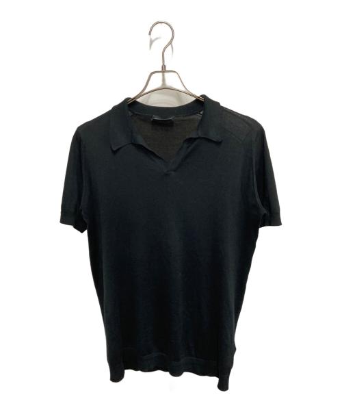 JOHN SMEDLEY（ジョンスメドレー）JOHN SMEDLEY (ジョンスメドレー) コットン スキッパーポロシャツ ブラック サイズ:Ｓの古着・服飾アイテム