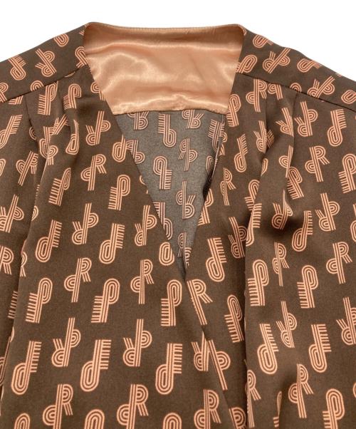 ROPE（ロペ）ROPE (ロペ) モノグラムツイルカシュクール風ワンピース ブラウン サイズ:38 未使用品の古着・服飾アイテム