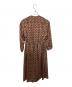 ROPE (ロペ) モノグラムツイルカシュクール風ワンピース ブラウン サイズ:38 未使用品：4000円