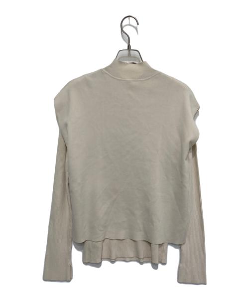 Mila Owen（ミラオーウェン）Mila Owen (ミラオーウェン) 2WAYリブニットハイネックベストSET アイボリーの古着・服飾アイテム