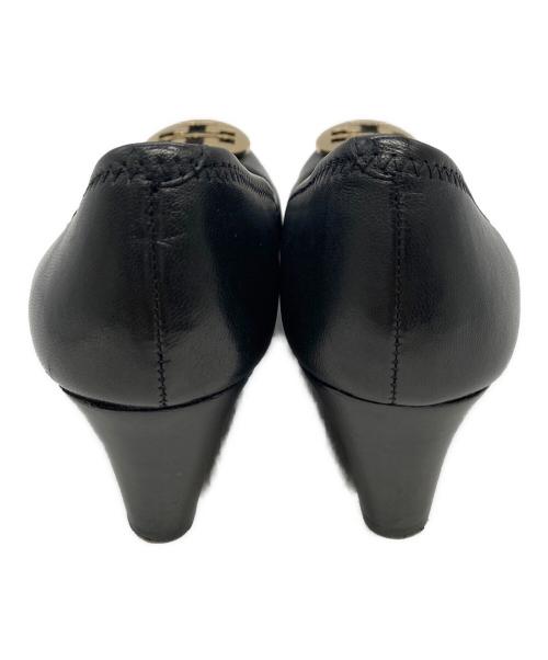 TORY BURCH（トリーバーチ）TORY BURCH (トリーバーチ) サリーウェッジ パンプス ブラック サイズ:6 1/2の古着・服飾アイテム