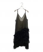 emmiエミ）の古着「チュールキャミワンピース」｜ブラック