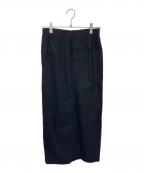 BABYLONEバビロン）の古着「リネンレーヨンストレッチスカート」｜ブラック