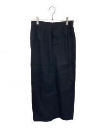 BABYLONE（バビロン）の古着「リネンレーヨンストレッチスカート」｜ブラック