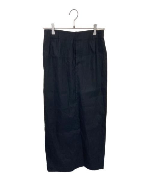 BABYLONE（バビロン）BABYLONE (バビロン) リネンレーヨンストレッチスカート ブラック サイズ:38の古着・服飾アイテム