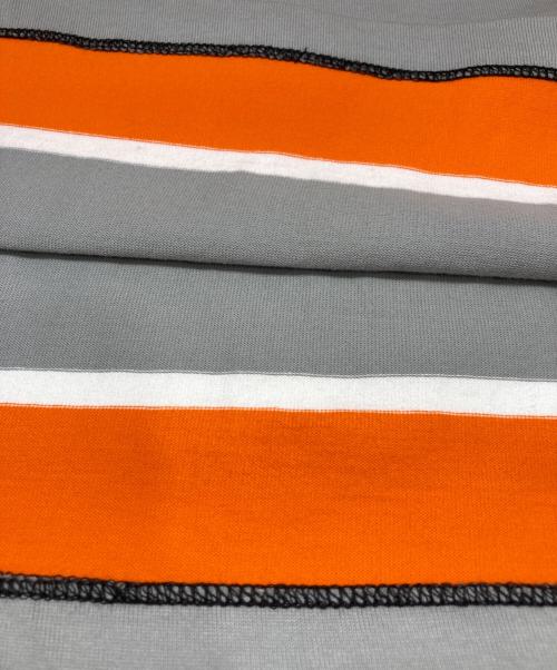LQQK STUDIO（ルックスタジオ）LQQK STUDIO (ルックスタジオ) L/S ラグビーウェイト ボーダーTEE オレンジ×グレー サイズ:XLの古着・服飾アイテム