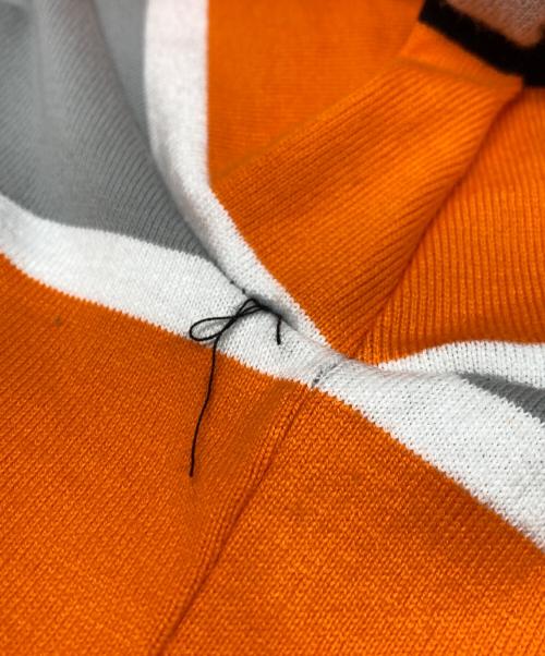 LQQK STUDIO（ルックスタジオ）LQQK STUDIO (ルックスタジオ) L/S ラグビーウェイト ボーダーTEE オレンジ×グレー サイズ:XLの古着・服飾アイテム