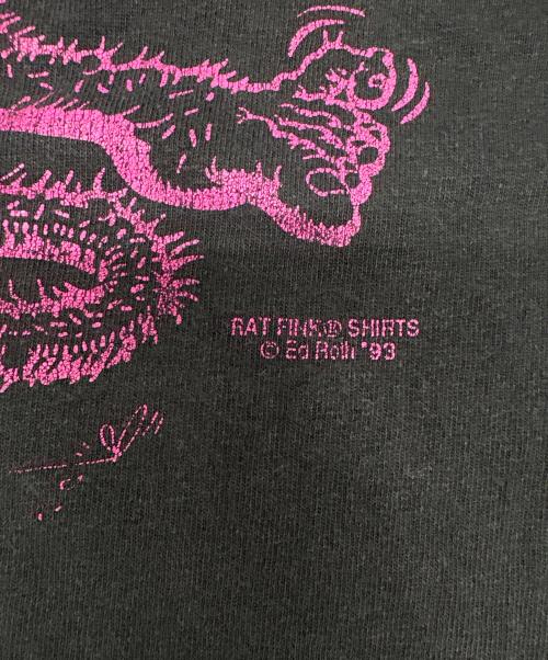 RAT FINK FEVER（ラットフィンクフィーバー）RAT FINK FEVER (ラットフィンクフィーバー) キャラクタープリントTシャツ ブラック サイズ:Ｍの古着・服飾アイテム
