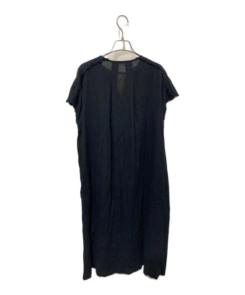YORI（ヨリ）YORI (ヨリ) リネンフリンジドレス ブラック サイズ:FREEの古着・服飾アイテム