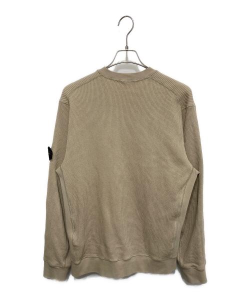 STONE ISLAND（ストーンアイランド）STONE ISLAND (ストーンアイランド) オーガニックコットン ワッフルフリース スウェットシャツ ベージュ サイズ:Lの古着・服飾アイテム