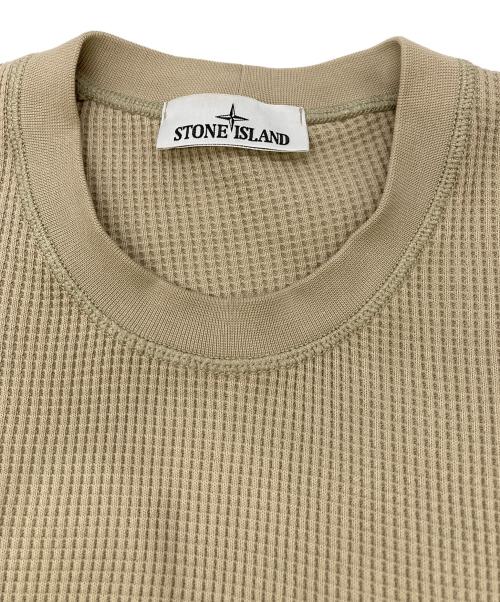 STONE ISLAND（ストーンアイランド）STONE ISLAND (ストーンアイランド) オーガニックコットン ワッフルフリース スウェットシャツ ベージュ サイズ:Lの古着・服飾アイテム