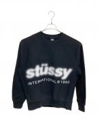 stussyステューシー）の古着「Blur Crew Ash Heather スウェット」｜ブラック