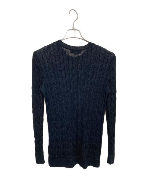 LAUREN RALPH LAUREN（ローレンラルフローレン）LAUREN RALPH LAUREN (ローレンラルフローレン) エンブレムロゴケーブルニット ブラック サイズ:Ｓの古着・服飾アイテム