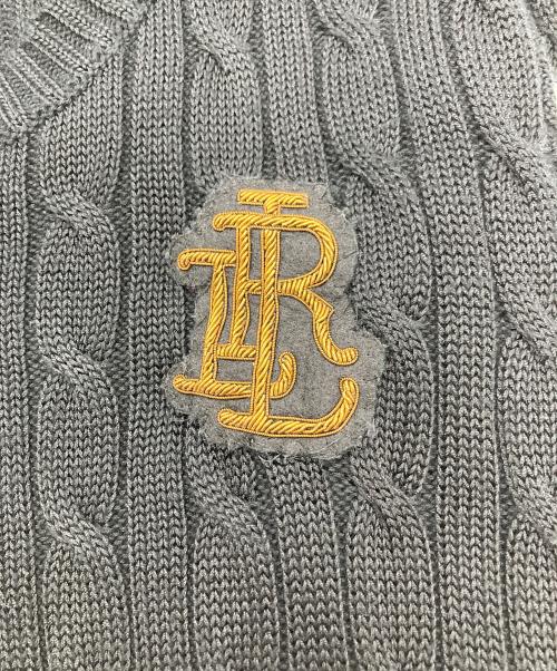 LAUREN RALPH LAUREN（ローレンラルフローレン）LAUREN RALPH LAUREN (ローレンラルフローレン) エンブレムロゴケーブルニット ブラック サイズ:Ｓの古着・服飾アイテム