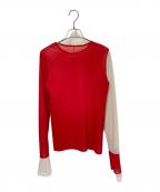HeRIN.CYEヘリンドットサイ）の古着「クルーネックメッシュインナートップス」｜レッド