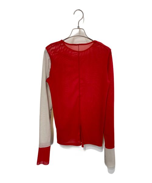 HeRIN.CYE（ヘリンドットサイ）HeRIN.CYE (ヘリンドットサイ) クルーネックメッシュインナートップス レッド サイズ:FREEの古着・服飾アイテム