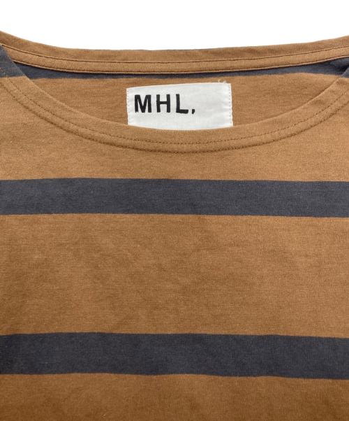 MHL（エムエイチエル）MHL (エムエイチエル) ボーダーTシャツ ブラウン サイズ:2の古着・服飾アイテム