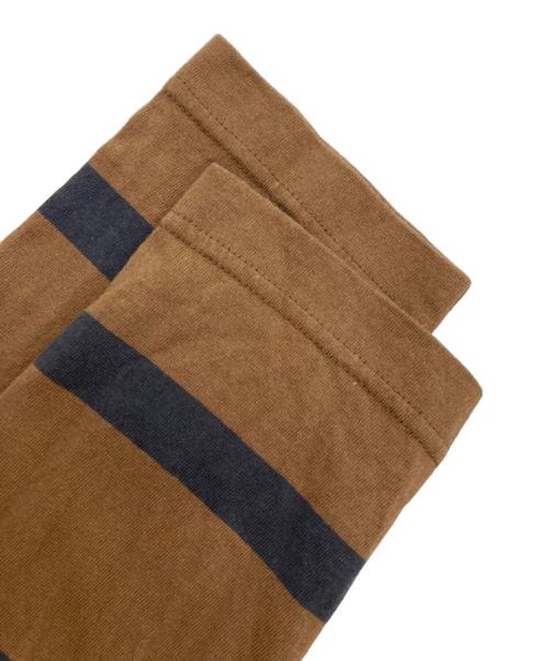 MHL（エムエイチエル）MHL (エムエイチエル) ボーダーTシャツ ブラウン サイズ:2の古着・服飾アイテム