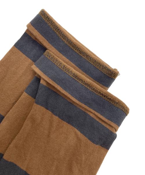 MHL（エムエイチエル）MHL (エムエイチエル) ボーダーTシャツ ブラウン サイズ:2の古着・服飾アイテム