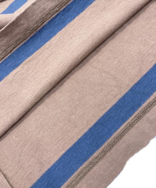 MHL（エムエイチエル）MHL (エムエイチエル) ボーダーTシャツ ブラウン サイズ:2の古着・服飾アイテム