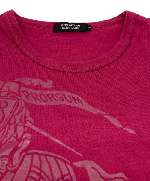 BURBERRY BLACK LABEL（バーバリーブラックレーベル）BURBERRY BLACK LABEL (バーバリーブラックレーベル) ロゴプリントTシャツ ピンク サイズ:2の古着・服飾アイテム